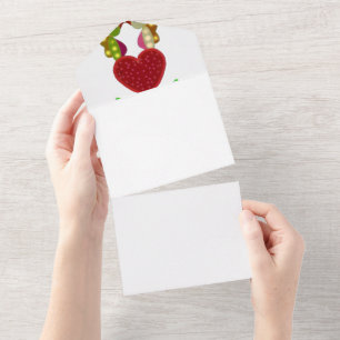 Invitation Tout En Un Conception de cœurs d'amoureux radieux