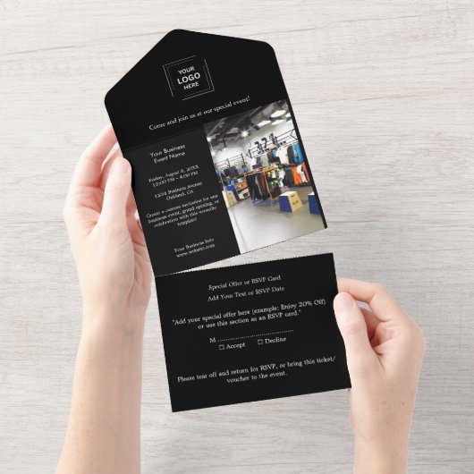Invitation Tout En Un Conception d'événements professionnels modernes et (Déchirure)