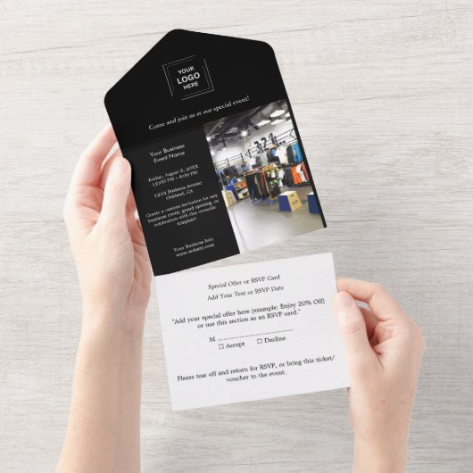 Invitation Tout En Un Conception d'événements professionnels modernes et (Déchirure)