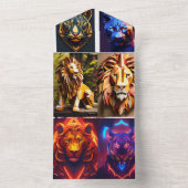 Invitation Tout En Un Conception géométrique des prismes de tête de lion (À l'intérieur)