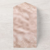 Invitation Tout En Un Confettis Rose Poudré Or  (Dehors)