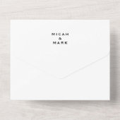 Invitation Tout En Un Contemporain Moderne Simple Mariage blanc (Verso)