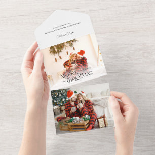 Invitation Tout En Un Cool Moderne Typographie de Noël Photo