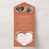 Invitation Tout En Un Copper mariage anniversaire 7 ans fête (À l'intérieur)