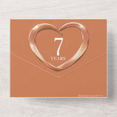 Invitation Tout En Un Copper mariage anniversaire 7 ans fête (Verso)