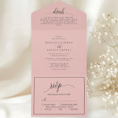 Invitation Tout En Un Corail Rose Simple Moderne Script