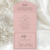 Invitation Tout En Un Corail Rose Simple Moderne Script