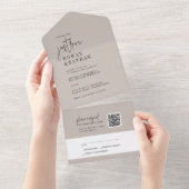 Invitation Tout En Un COULEUR moderne ÉDITABLE Just Love QR Code Mariage (Déchirure)