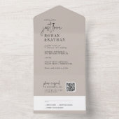 Invitation Tout En Un COULEUR moderne ÉDITABLE Just Love QR Code Mariage (À l'intérieur)