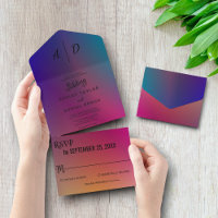 Couleurs néon chic All in One Wedding Inviter