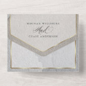 Invitation Tout En Un Couleurs Neutres Abstraites Modernes (Verso)