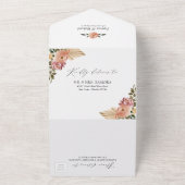 Invitation Tout En Un Couleurs neutres chic Boho Floral Mariage (Dehors)