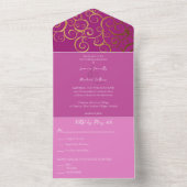 Invitation Tout En Un Couleurs riches avec Mariage or (À l'intérieur)