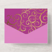 Invitation Tout En Un Couleurs riches avec Mariage or (Verso)