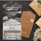 Invitation Tout En Un Country Road Mariage d'automne