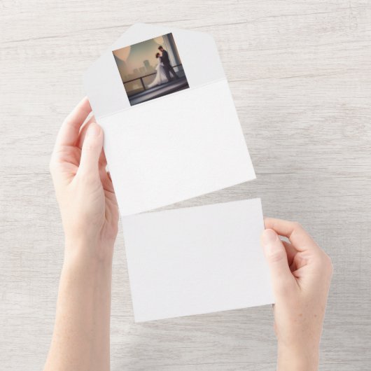 Invitation Tout En Un Couple amoureux (Déchirure)