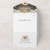 Invitation Tout En Un Couple Horseshoe Dentelle Bois Sunflower Mariage R (Dehors)