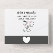 Invitation Tout En Un Couple mariage | Réponse Et Mariage RSVP (Verso)