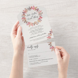 Invitation Tout En Un Couronne de feuilles d'automne en eucalyptus botan