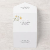 Invitation Tout En Un Couronne de fleurs sauvages simple pour mariage (Dehors)