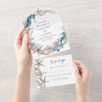 Couronne de mer | Hippocampe et coquillages de pla