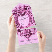 Invitation Tout En Un Couronne rose princesse royale douce 16 (Déchirure)