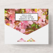 Invitation Tout En Un Crabapples roses Blossoms tout en un mariage Invit (Verso)
