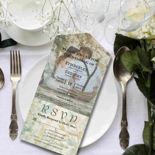 Invitation Tout En Un Cream Green Eucalyptus site botanique E-mail