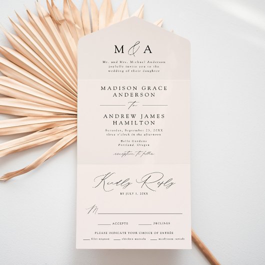 Invitation Tout En Un Cream Modern Elegance Wedding