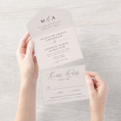 Invitation Tout En Un Cream Modern Elegance Wedding (Déchirure)