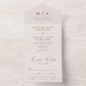 Invitation Tout En Un Cream Modern Elegance Wedding (À l'intérieur)