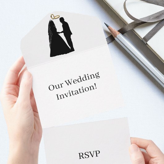 Invitation Tout En Un Créez votre propre mariage RSVP blanc