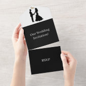 Invitation Tout En Un Créez votre propre mariage RSVP Noir I (Tearaway)