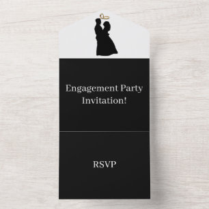 Invitation Tout En Un Créez votre propre partie d'engagement RSVP Black