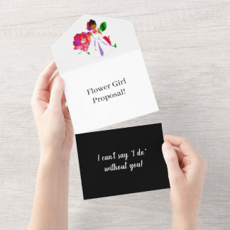 Invitation Tout En Un Créez votre propre proposition Flower Girl Matte B