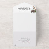 Invitation Tout En Un Crème Bourgogne Rose Rose Dusty Mariage (Dehors)