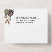 Invitation Tout En Un Crème Bourgogne Rose Rose Dusty Mariage (Verso)