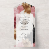 Invitation Tout En Un Crème d'or rose noir vachette (À l'intérieur)