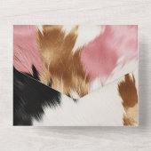 Invitation Tout En Un Crème d'or rose noir vachette (Verso)