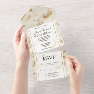 Invitation Tout En Un Crème d'or Vache blanche occidentale