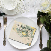 Invitation Tout En Un Crème jaune citron vert botanique QR Code