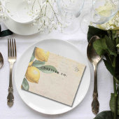 Invitation Tout En Un Crème jaune citron vert verger Photo