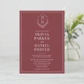 Invitation Tout en un Crest Bourgogne Code QR Mariage (Debout devant)