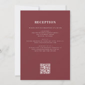 Invitation Tout en un Crest Bourgogne Code QR Mariage (Dos)