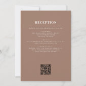 Invitation Tout en un Crest Mocha Brown QR Code Mariage (Dos)