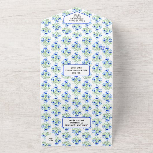 Invitation Tout En Un Crocus bleus blanc tout en un mariage Inviter (Dehors)