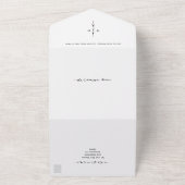 Invitation Tout En Un Croix chic monogrammée à la main (Dehors)