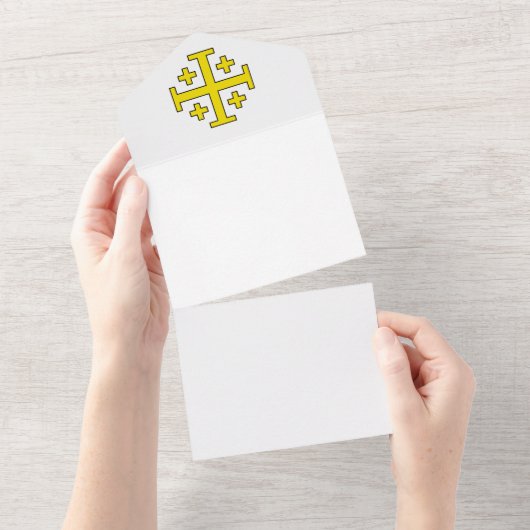 Invitation Tout En Un Croix de Jérusalem (Déchirure)