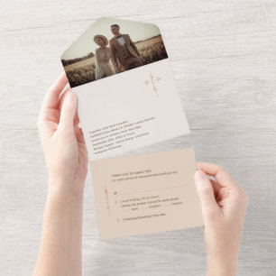 Invitation Tout En Un Croix Monogramme Mariage Chrétien