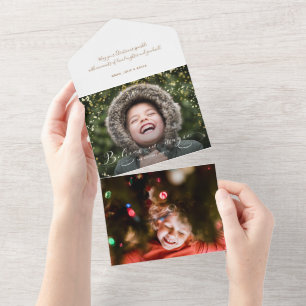 Invitation Tout En Un Croyez en la calligraphie magique et la photo Gold